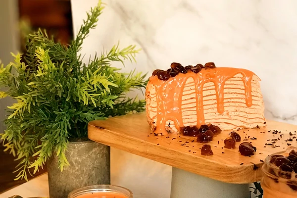 Thai Tea Crepe Cake